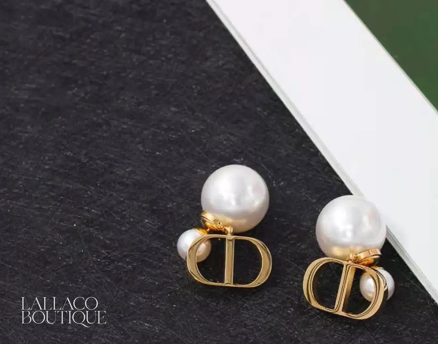 Double Pearl CD Stud Earring