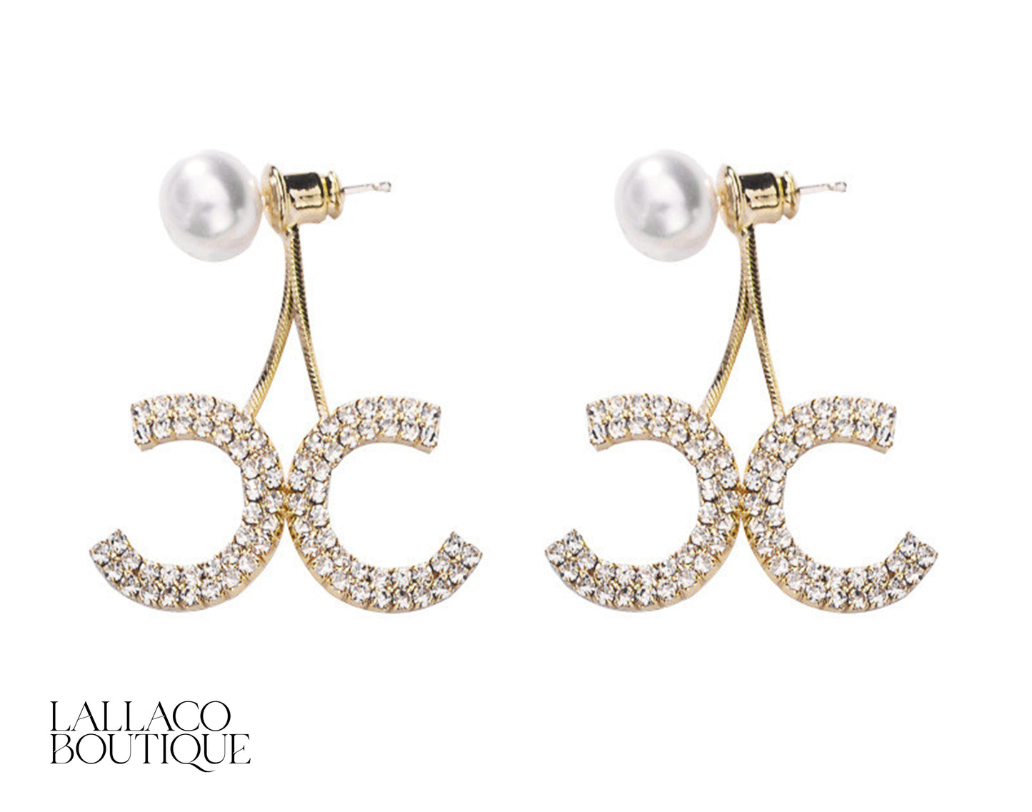 Double C Drop Chain Earring