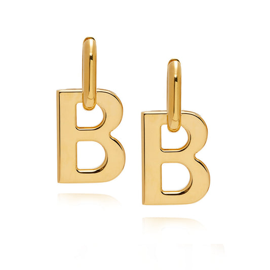 Large B Drop Earrings