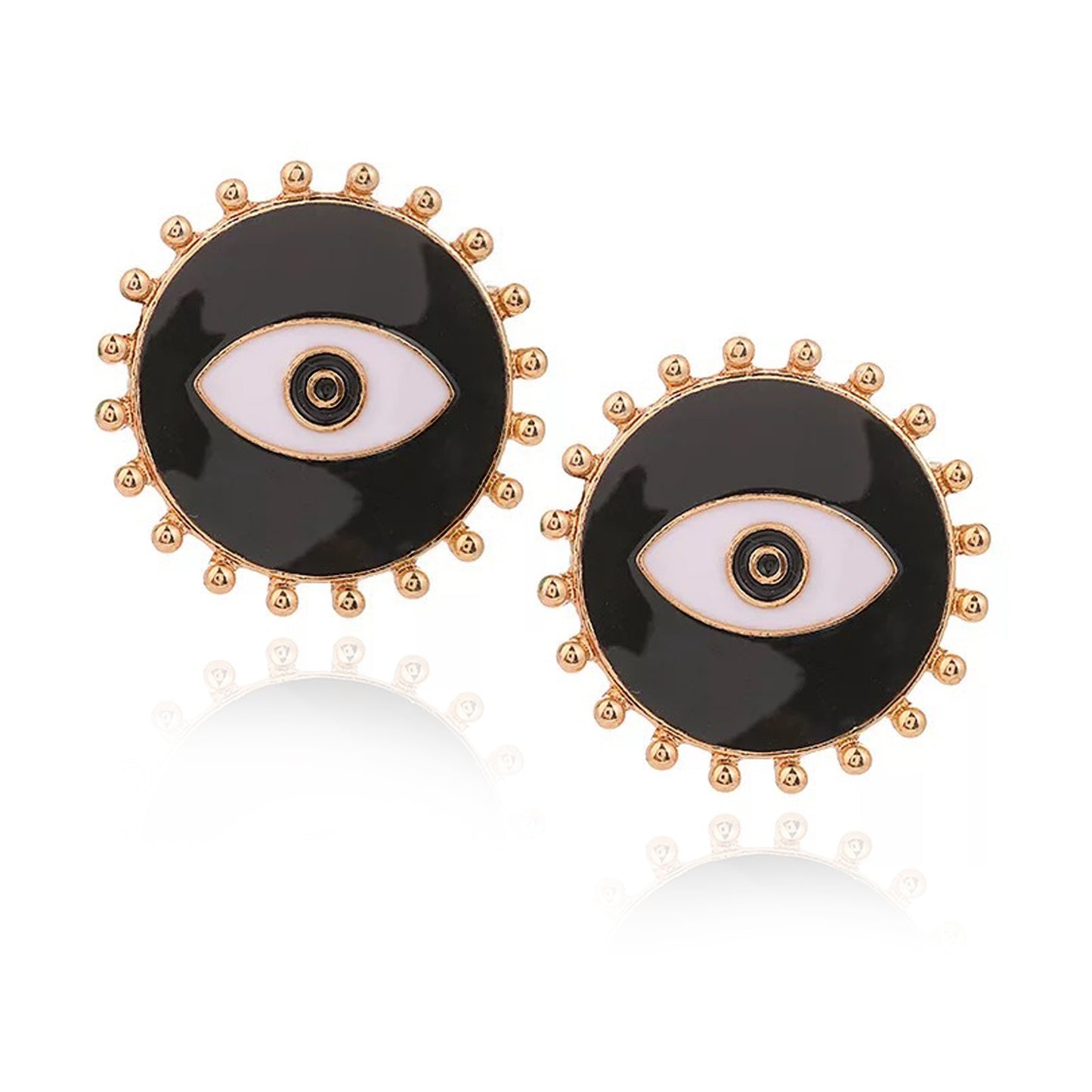 Black Evil Eye Stud Earrings