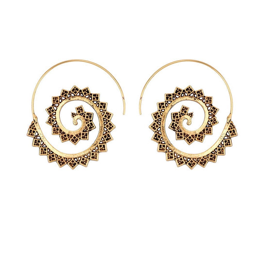 Stainless Steel Indian Fashion Spiral Earrings Hoop Piercing