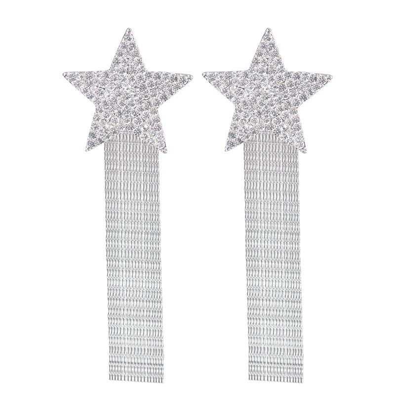 Pentagram Exaggerated High-End Tassel Longe Earrings